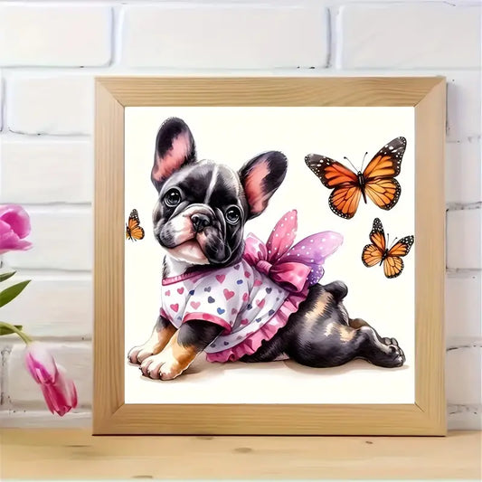 Frenchie Butterfly Diamond Art