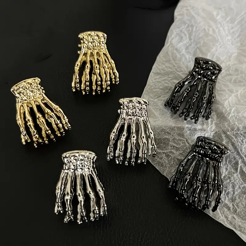 Small Mystery Color Skeleton Hand Hair Clips