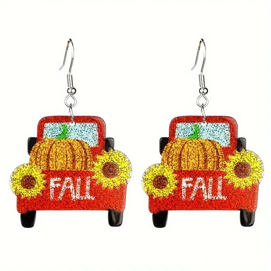 Fall Truck Earrings