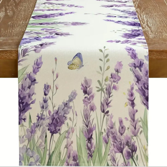 Lavender Flower Table Runner