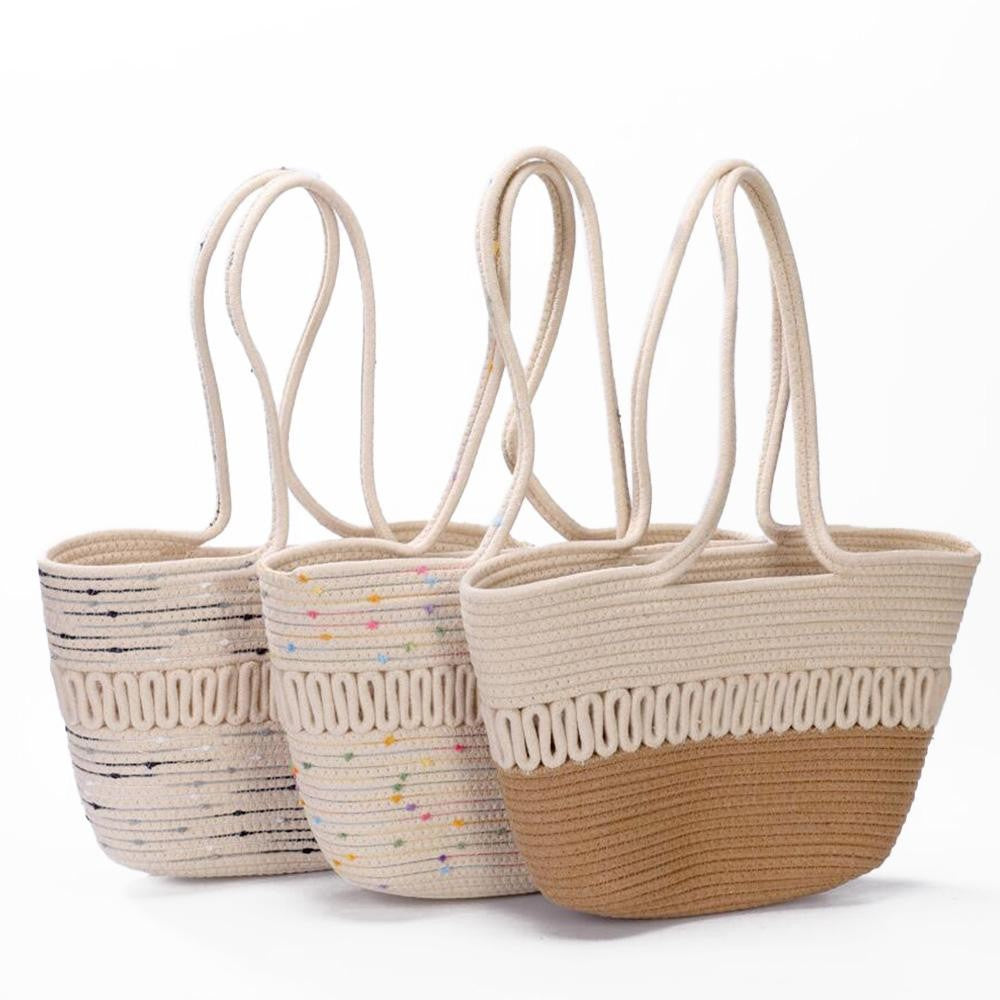 Braided Straw Rope Tote Bag - 2 Color Options!