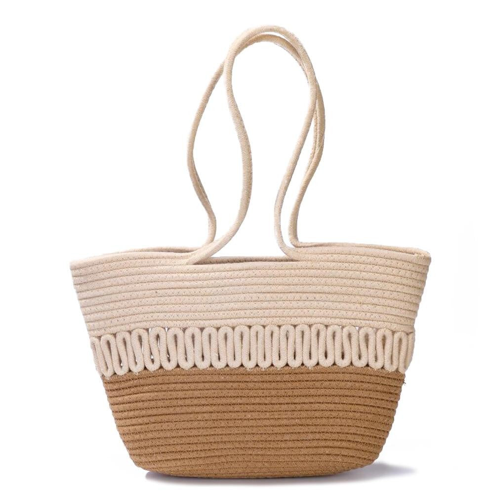 Braided Straw Rope Tote Bag - 2 Color Options!