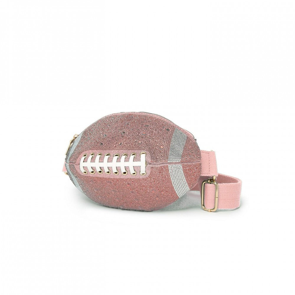 Rhinestone & Glitter Football Crossbody Bag