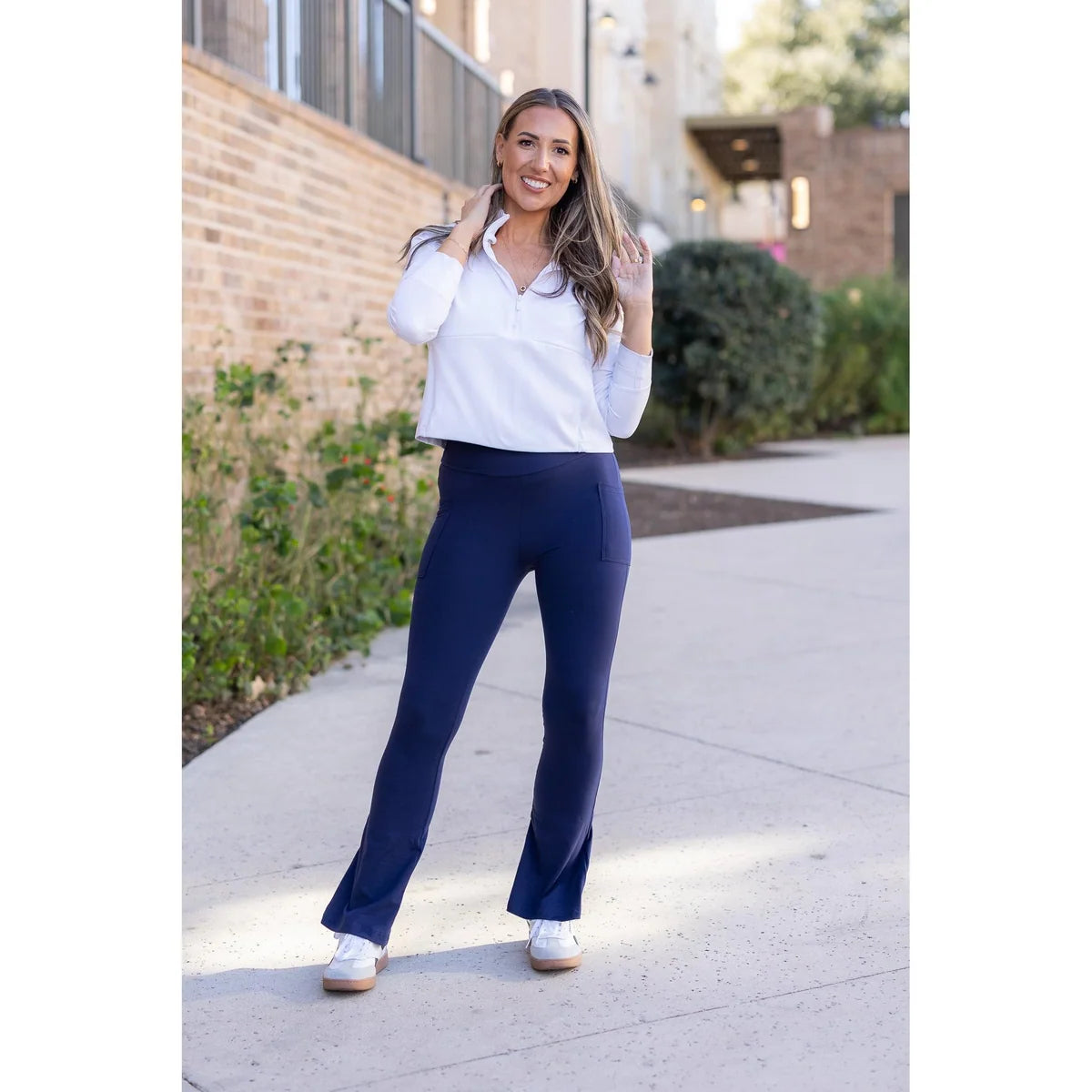 Navy Flare Leggings - Julia Rose