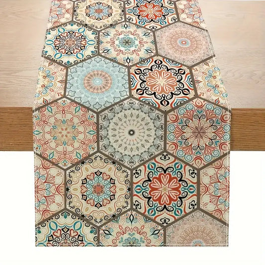 Mandala Tile Pattern Table Runner