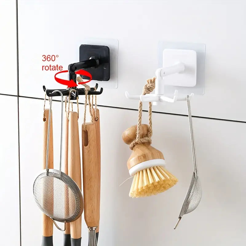 Black 6 Hook Wall Organizer