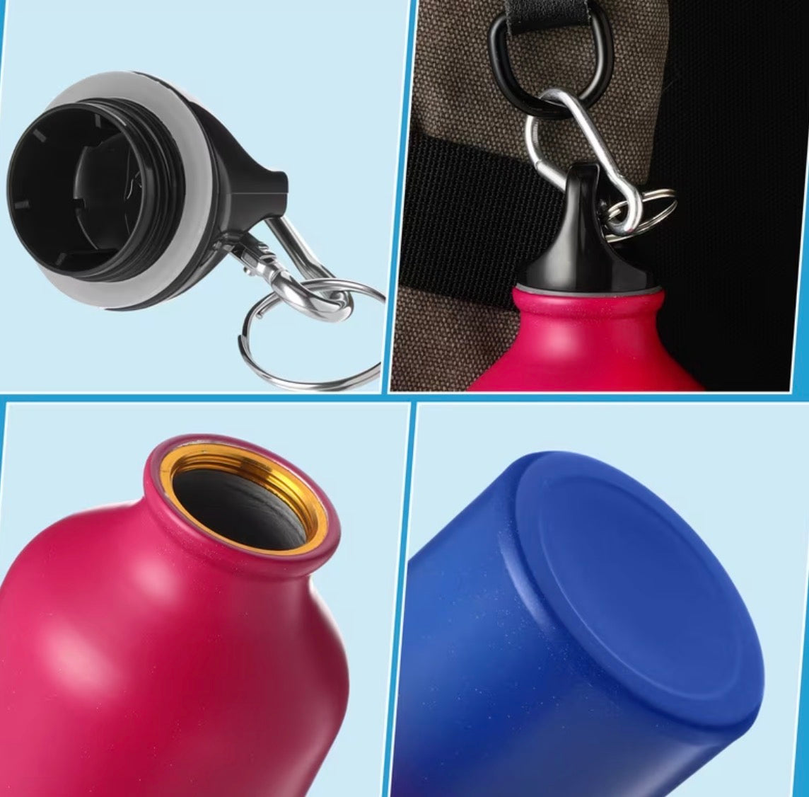 17oz Aluminum Clip On Water Bottle