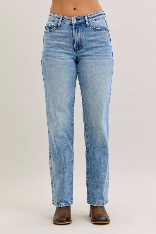 Heather Mid Rise Rigid Magic Straight