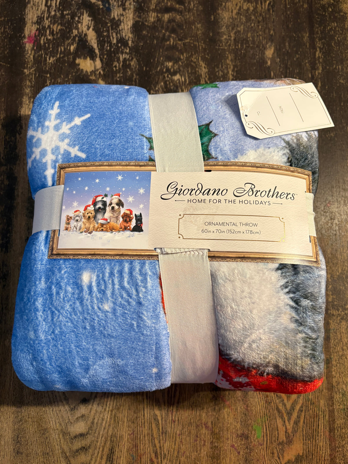60”x70” Ornamental Throw - Christmas Puppies