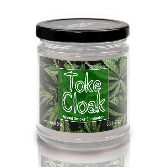 Toke Cloak - Weed Smoke Eliminator Clean - 6 oz Jar Candle