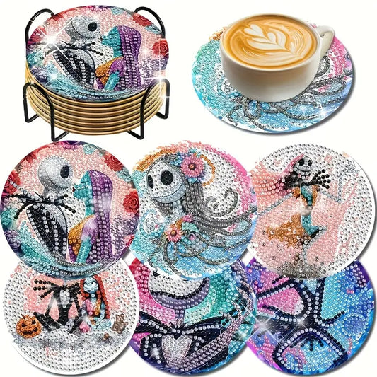 Couple Skeleton Diamond Art Coasters