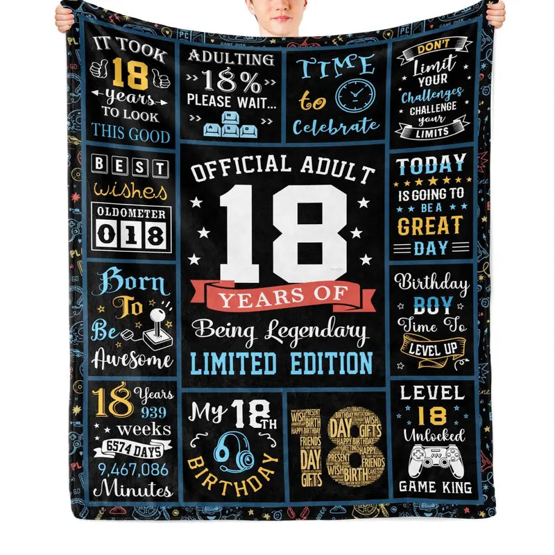 18th Birthday Official Adult Fleece Blanket