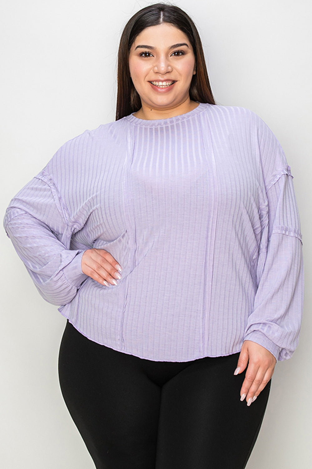 8 Colors! Basic Bae Full Size Ribbed Round Neck Long Sleeve T-Shirt