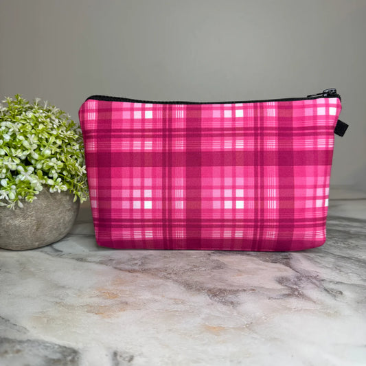 Pink Plaid Pouch