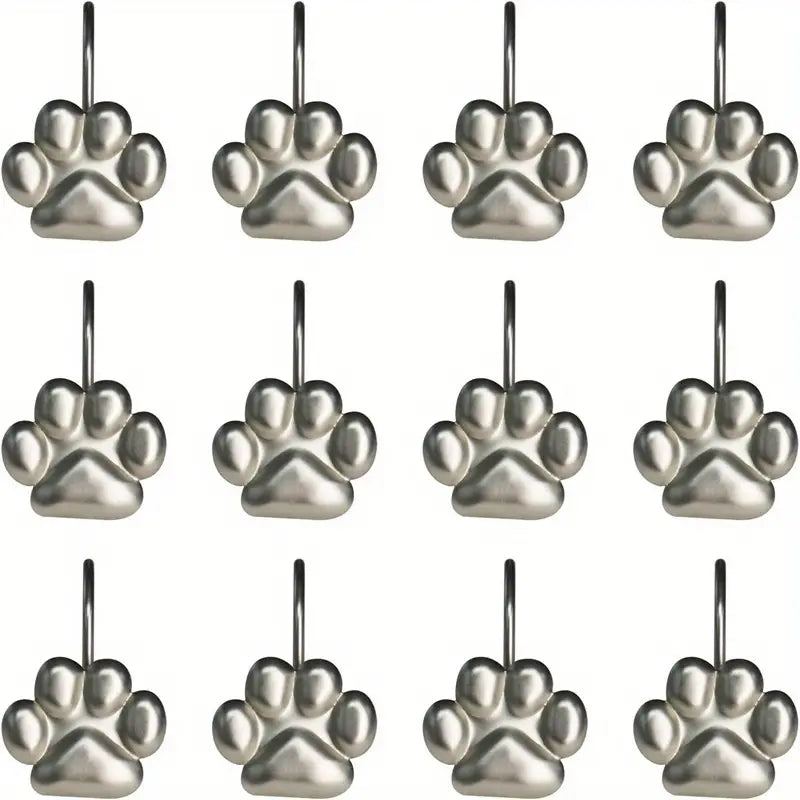 Paw Print Shower Curtain Hooks - 3 Color Options!