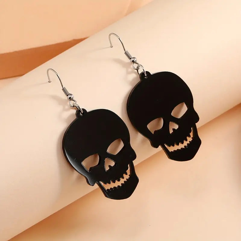 Black Skull Earrings