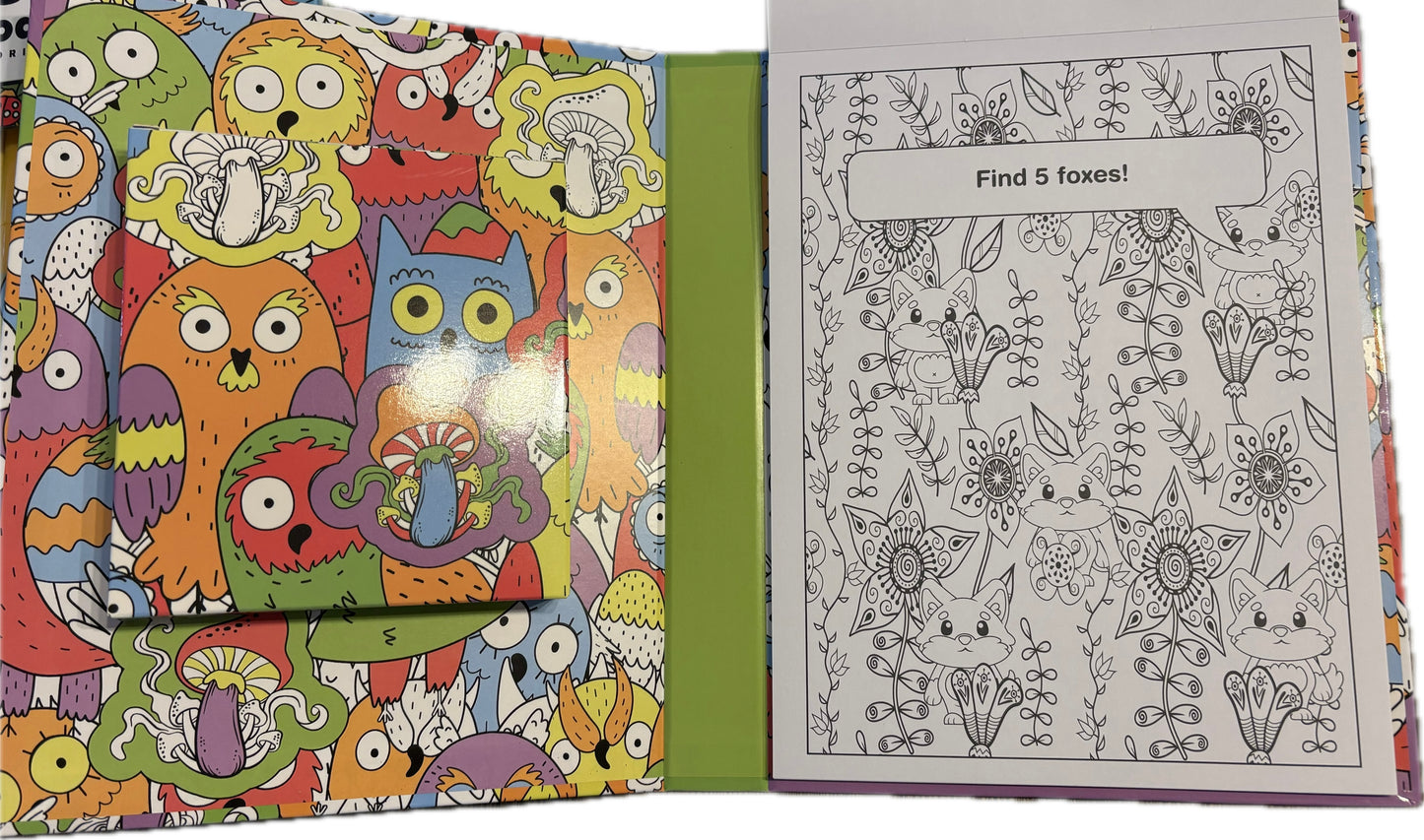 Color Search Doodles Interactive Coloring Book with 6 Markers