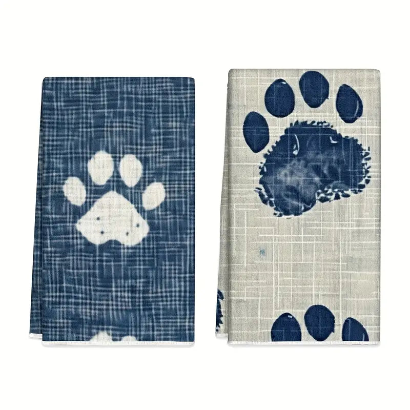 Paw Print Microfiber Towel Set