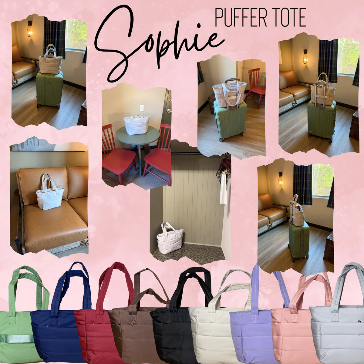 Sophie Puffer Tote - 7 colors