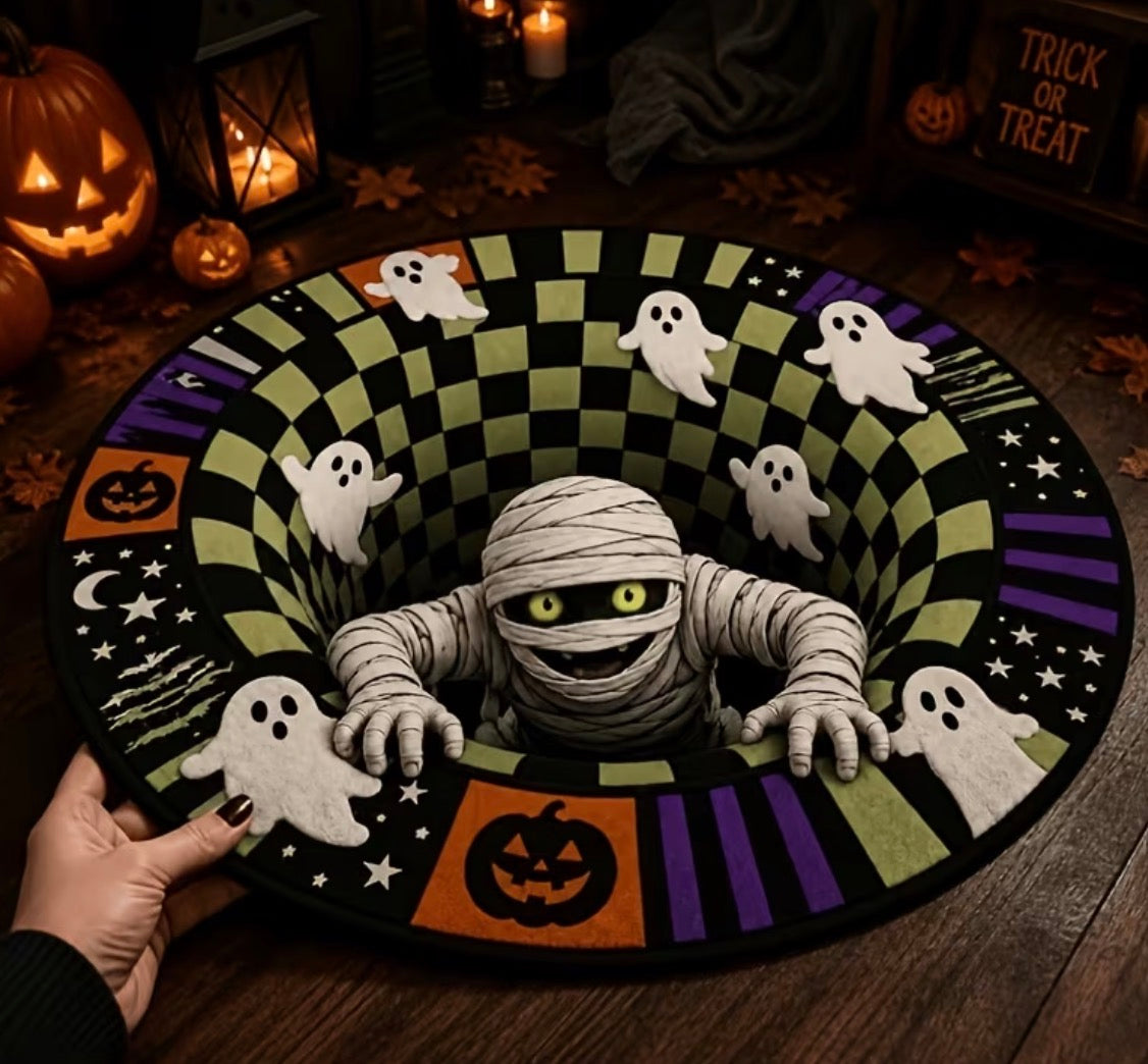 Preorder 3D Effect Falling Mummy & Ghost Bath/Bedroom/Kitchen Rug