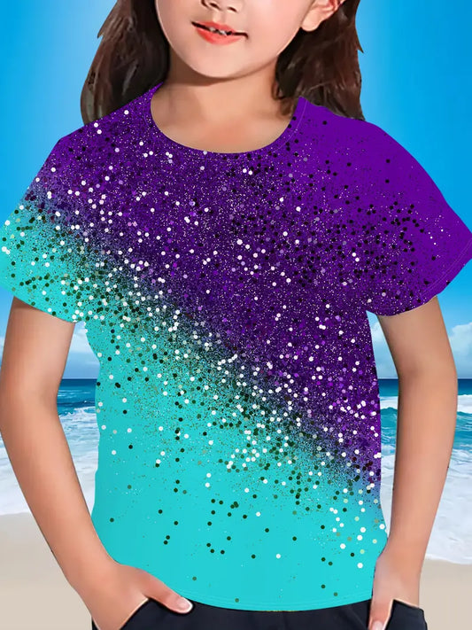 Faux Glitter Girls Top