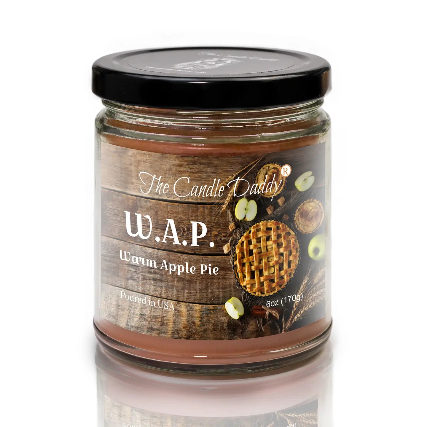W.A.P. - Warm Apple Pie Scented - Funny 6 oz Jar Candle Wap