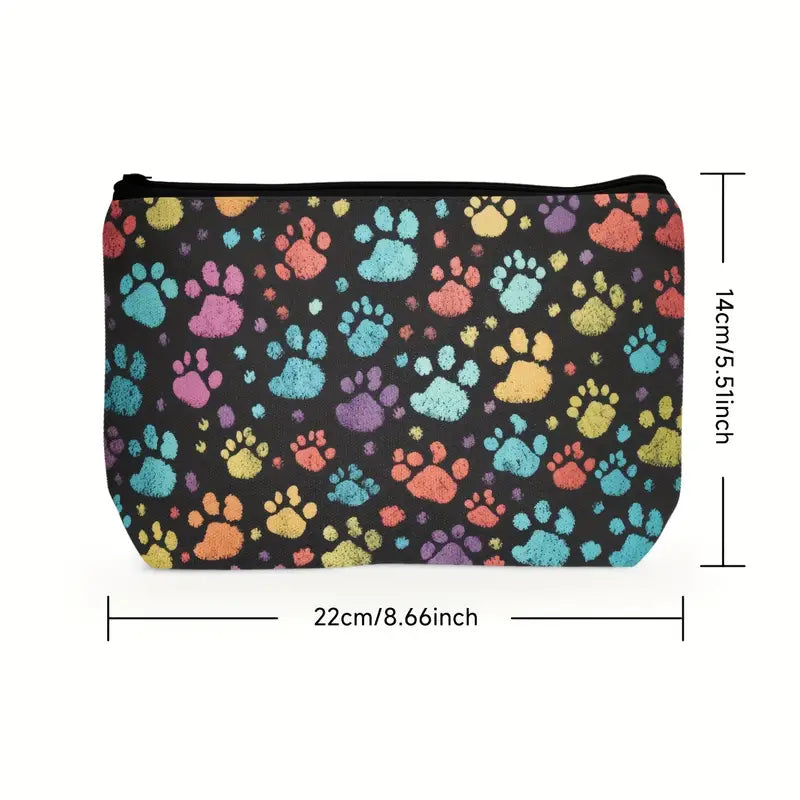 Colorful Paw Print Pouch