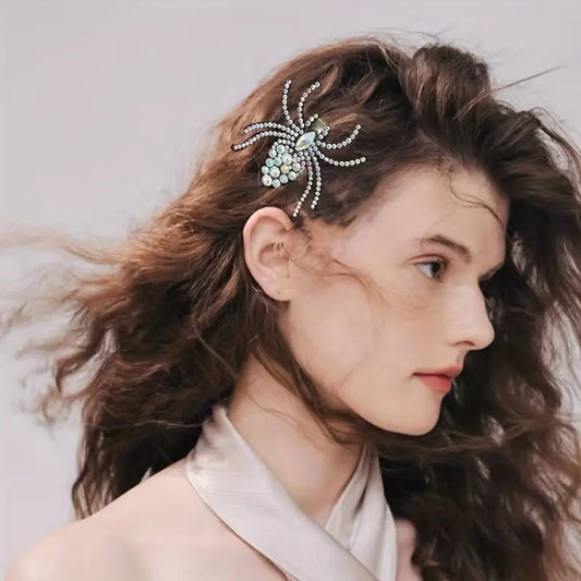 Rhinestone Spider Hair Clip