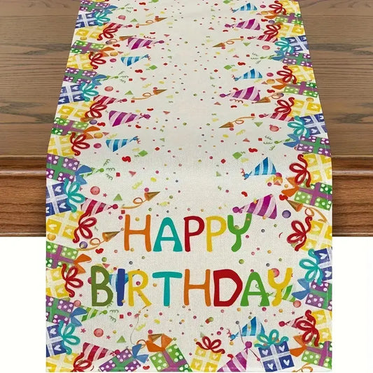 Happy Birthday Presents/Hats Table Runner