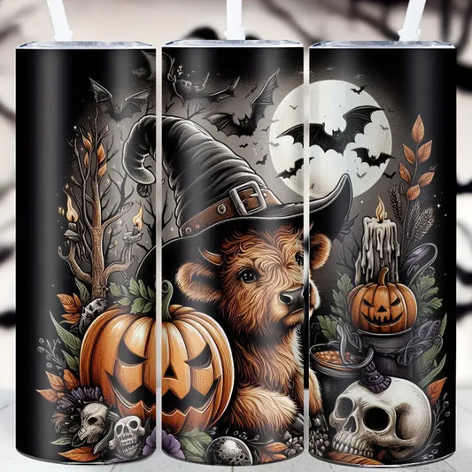 Spooky Highland Cow 20oz Tumbler