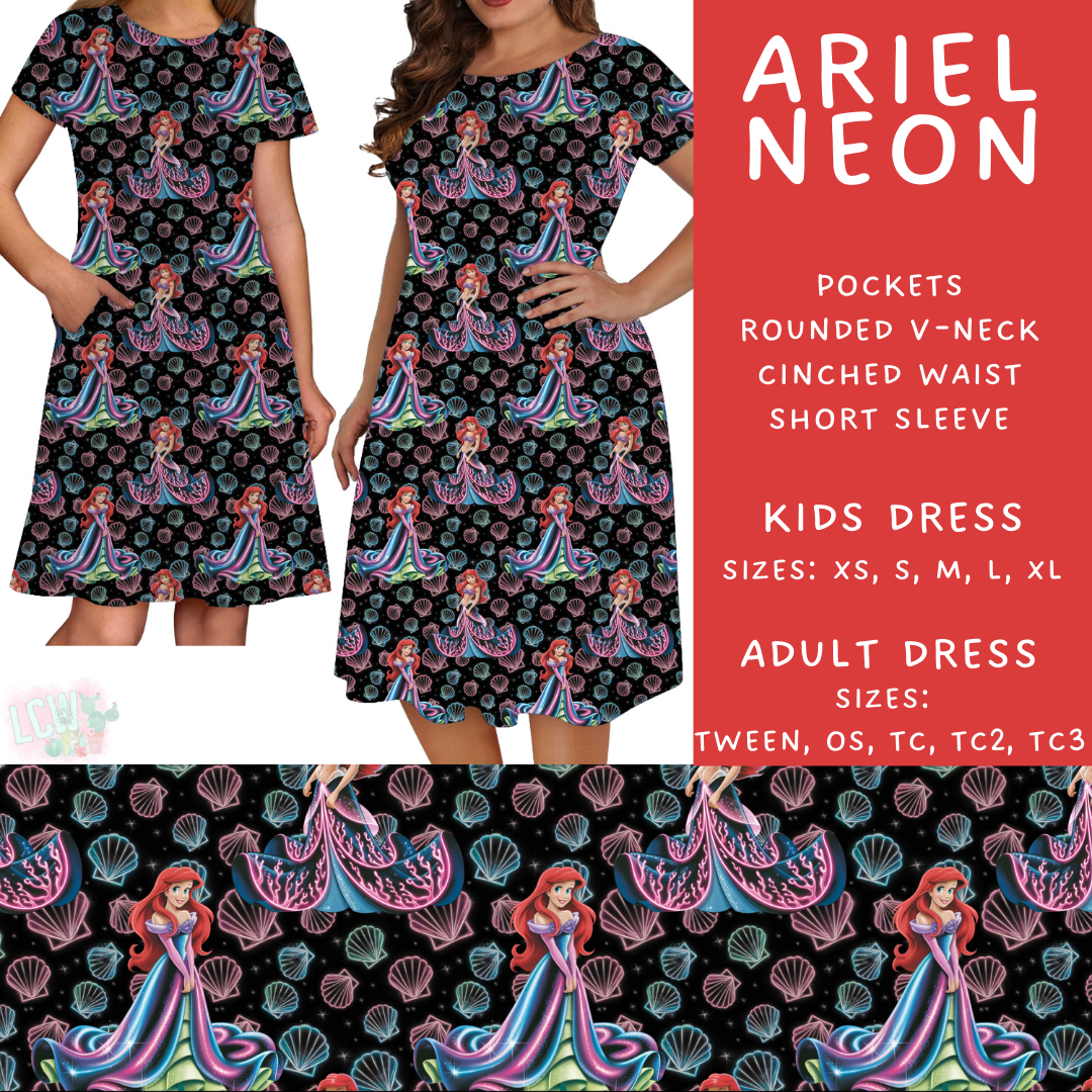 Ariel Neon Adult & Kids Dress - PREORDER Batch #487 - ETA Mid-April