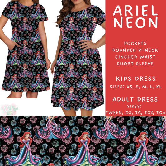 Ariel Neon Adult & Kids Dress - PREORDER Batch #487 - ETA Mid-April
