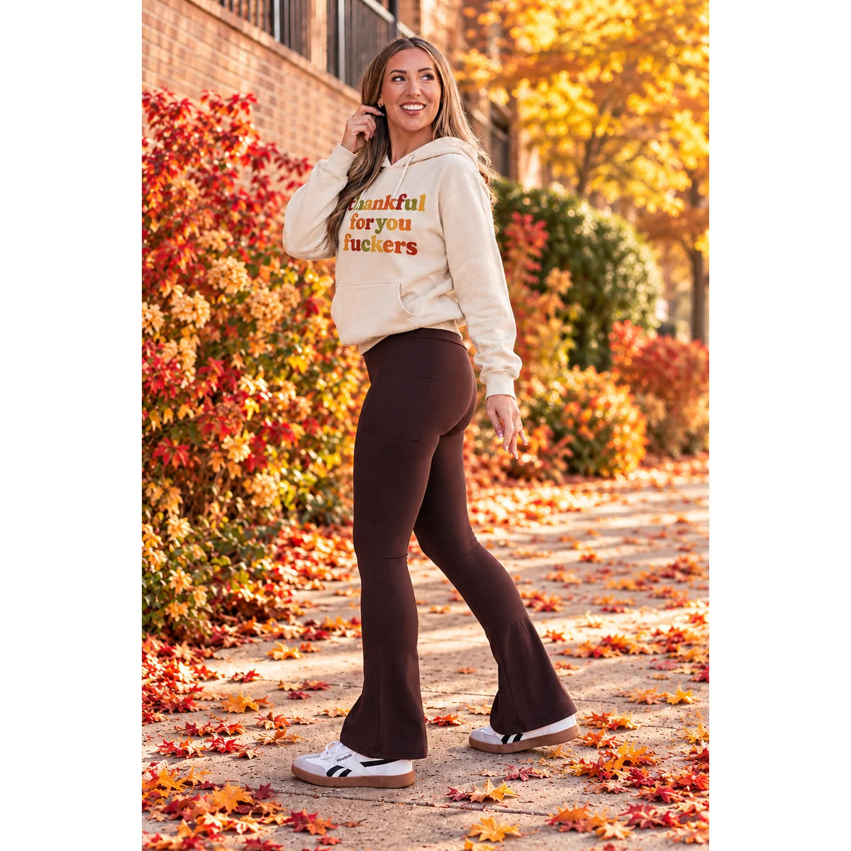 Brown Flare Leggings - Julia Rose