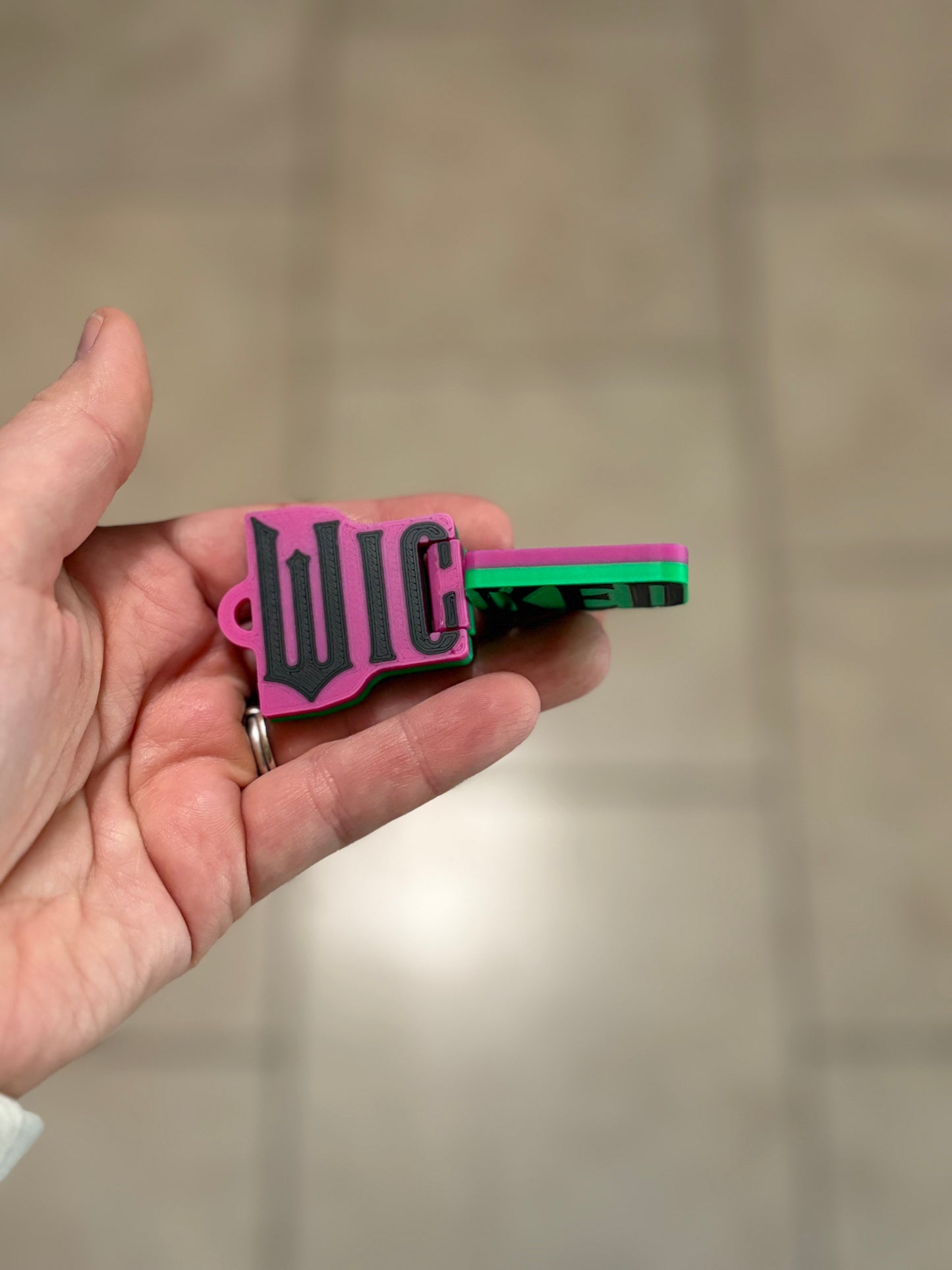 Made by Mike: Pink/Green Slip Slide Flip Fidget