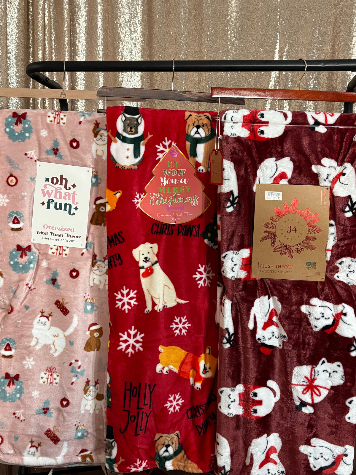 50”x70” Velvet Plush Holiday Printed Throw Blanket