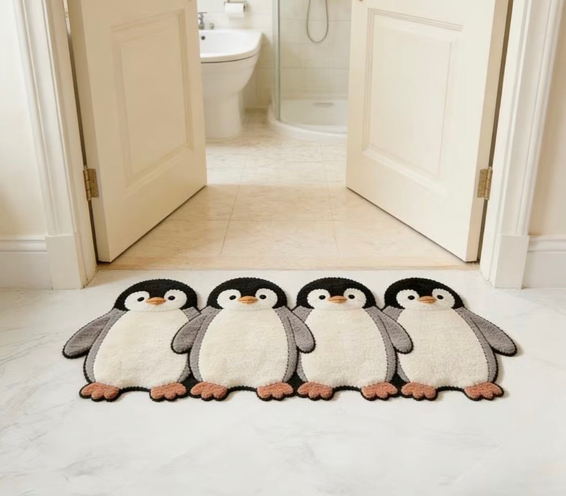 Preorder Penguin Shaped Bath/Bedroom/Kitchen Rug