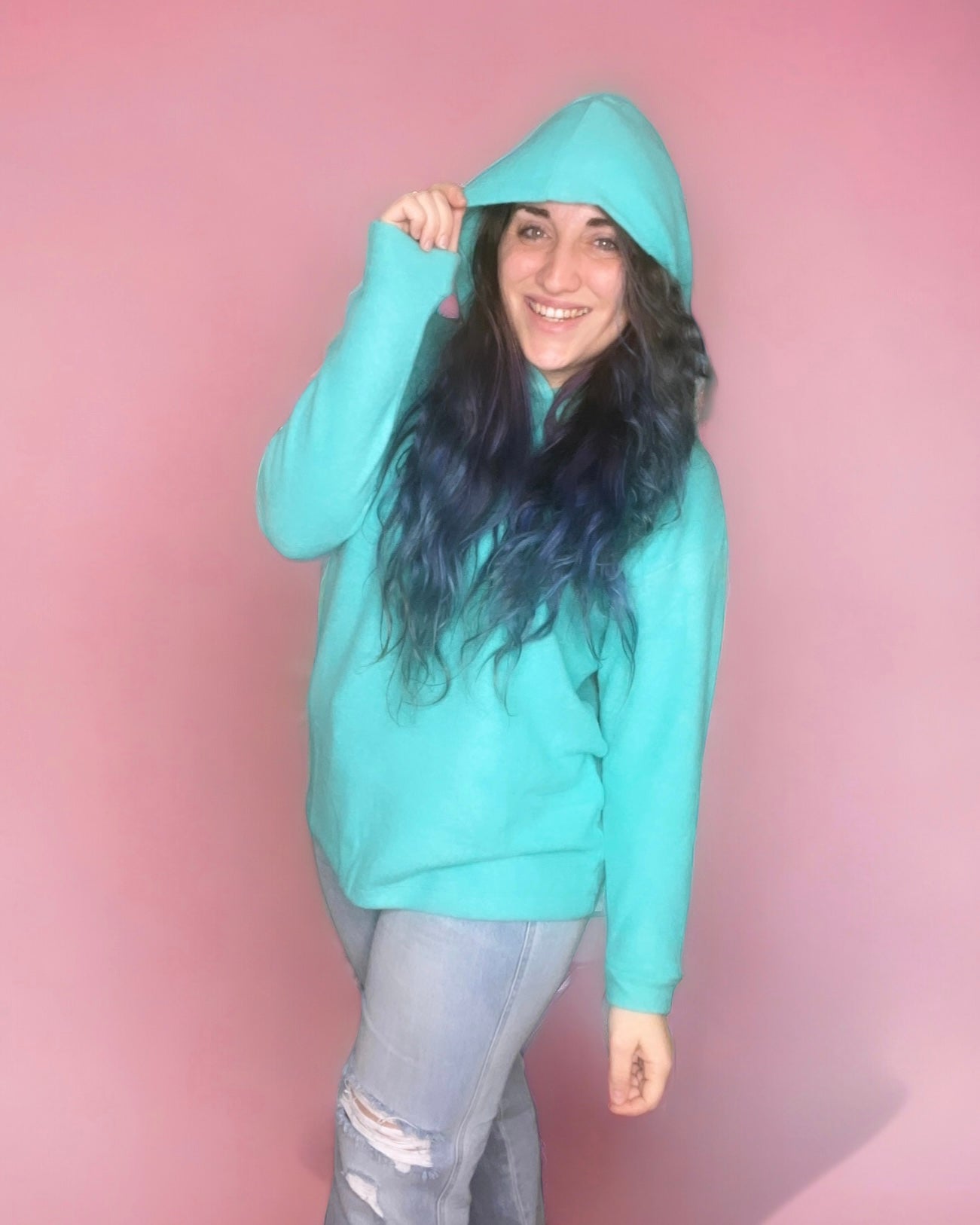 Basically My Favorite Hooded Pullover in Turquoise