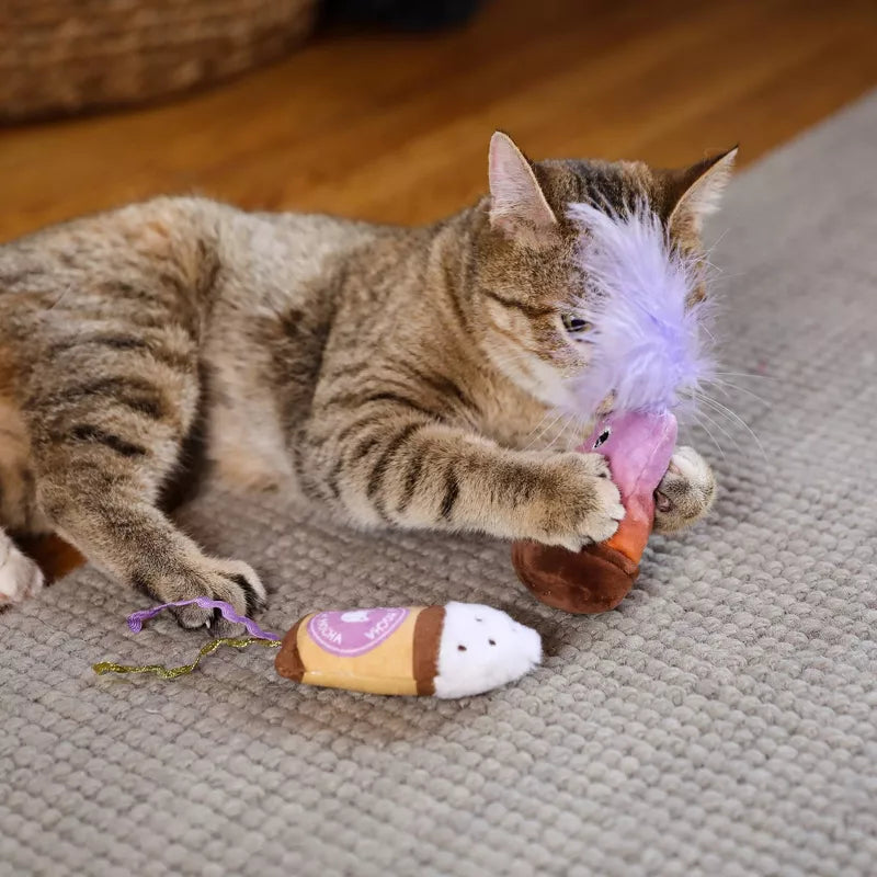 Quirky Kitty Coffee Shop Toy - 2 Pack with Catnip and Silvervine