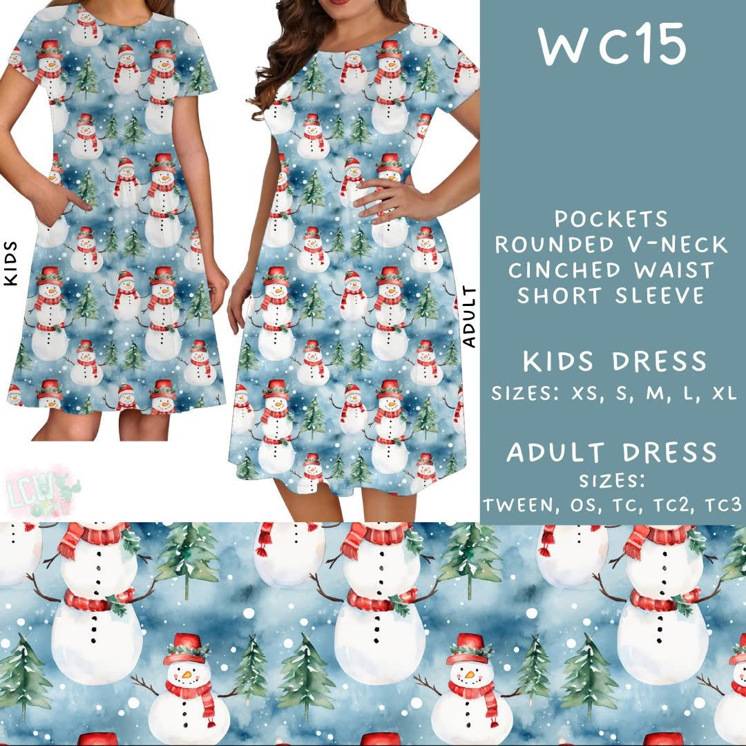 TC2 Watercolors Snowman Tea Dress