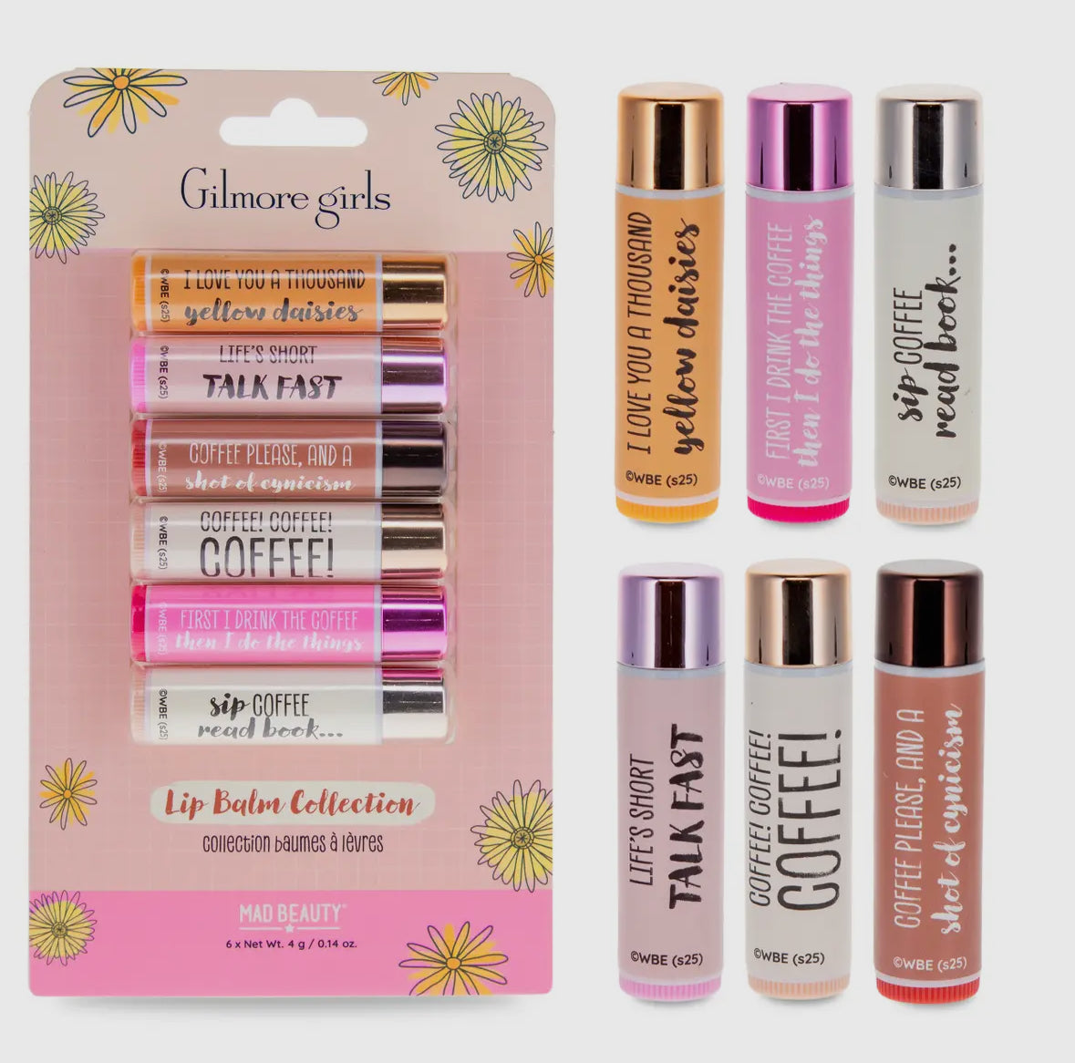 Gilmore Girl Lip Balm Set by Mad Beauty - Pack of 6