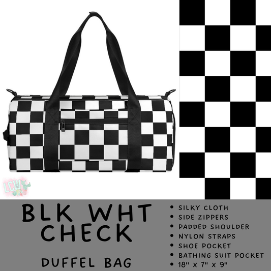 Black White Duffel/Oversized Tote/Luggage Tag Options - Travel Collection Batch 495 PREORDER