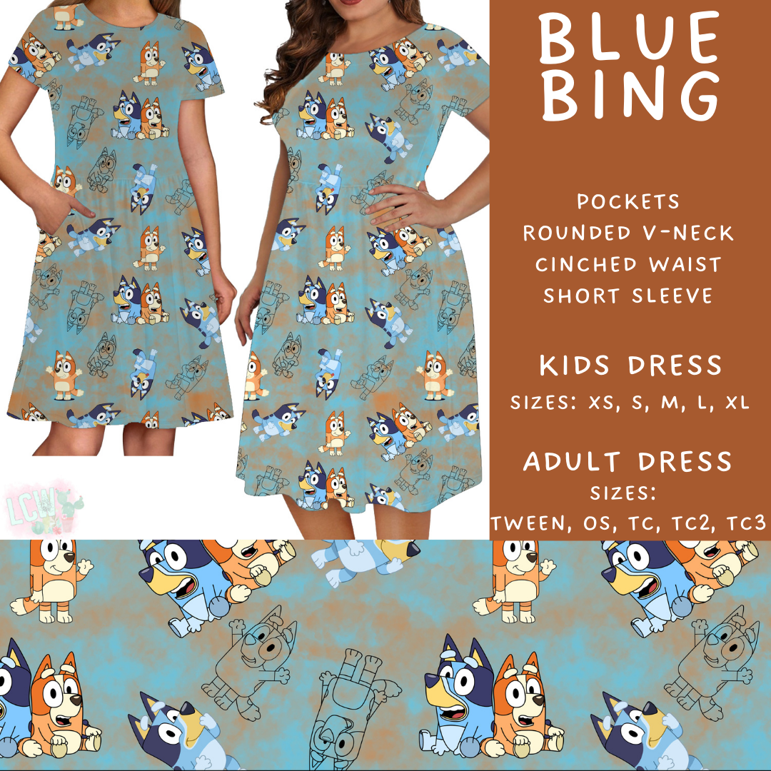 Blue Bing Adult & Kids Dress - PREORDER Batch #482 - ETA Early April