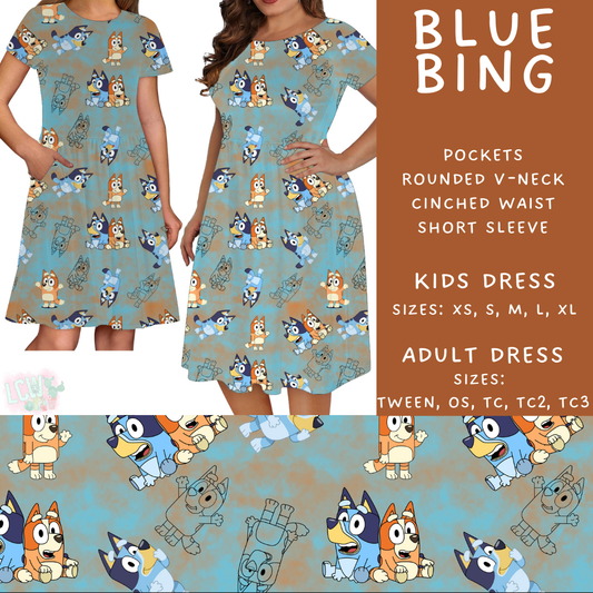 Blue Bing Adult & Kids Dress - PREORDER Batch #482 - ETA Early April