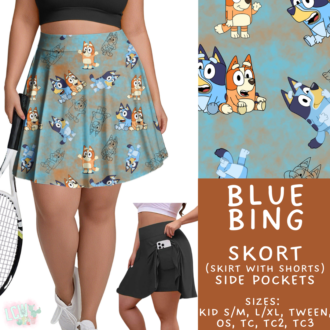 Blue Bing Skort Adult & Kids - PREORDER Batch #482 - ETA Early April