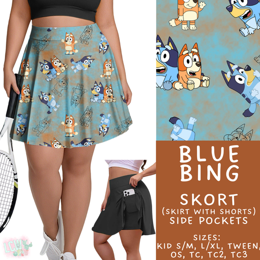 Blue Bing Skort Adult & Kids - PREORDER Batch #482 - ETA Early April