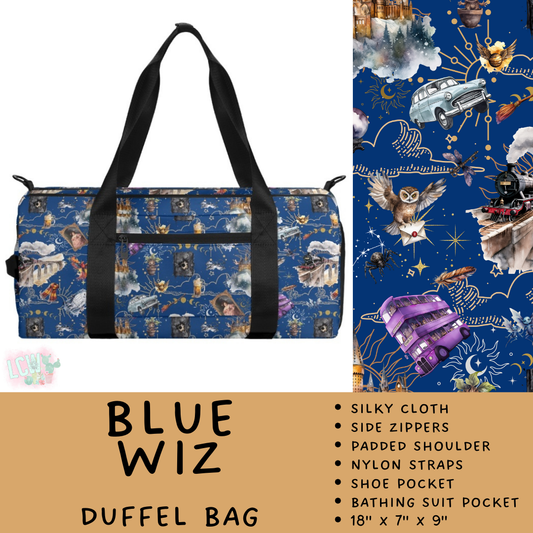 Blue Wiz Duffel/Oversized Tote/Luggage Tag Options - Travel Collection Batch 495 PREORDER