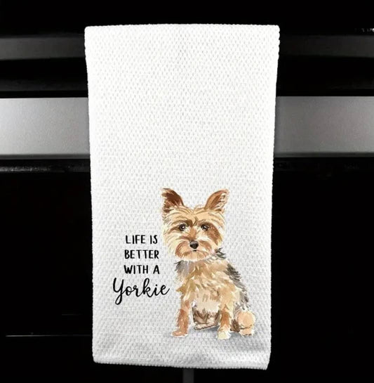 Yorkie Dish Towel
