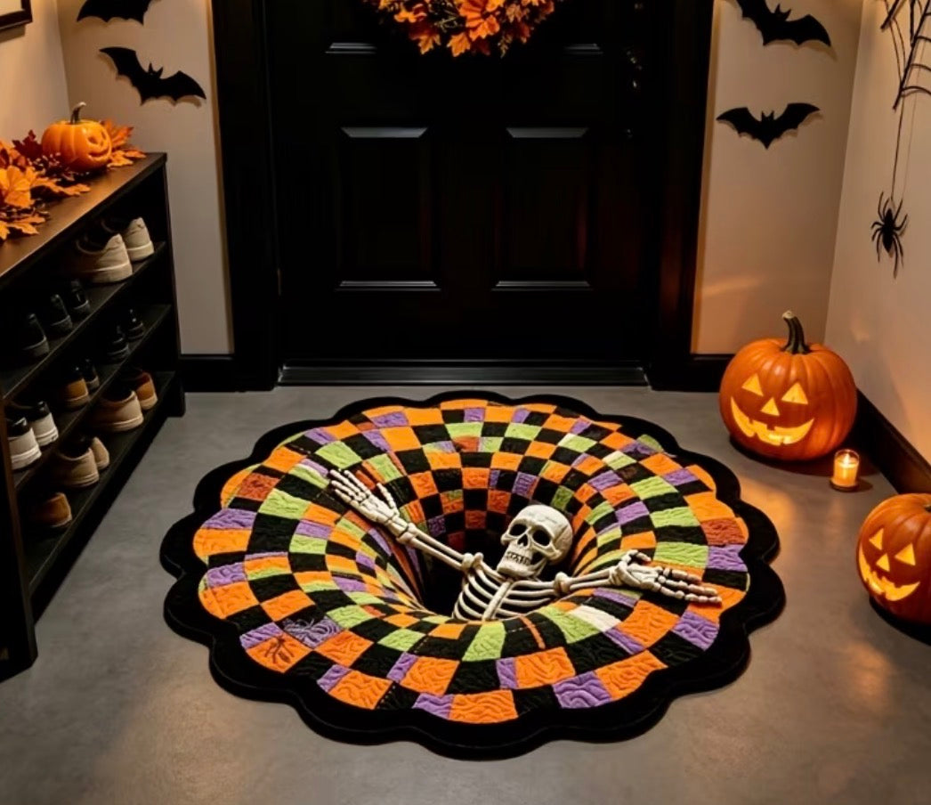 Preorder 3D Effect Checkered Skelton Falling Bath/Bedroom/Kitchen Rug