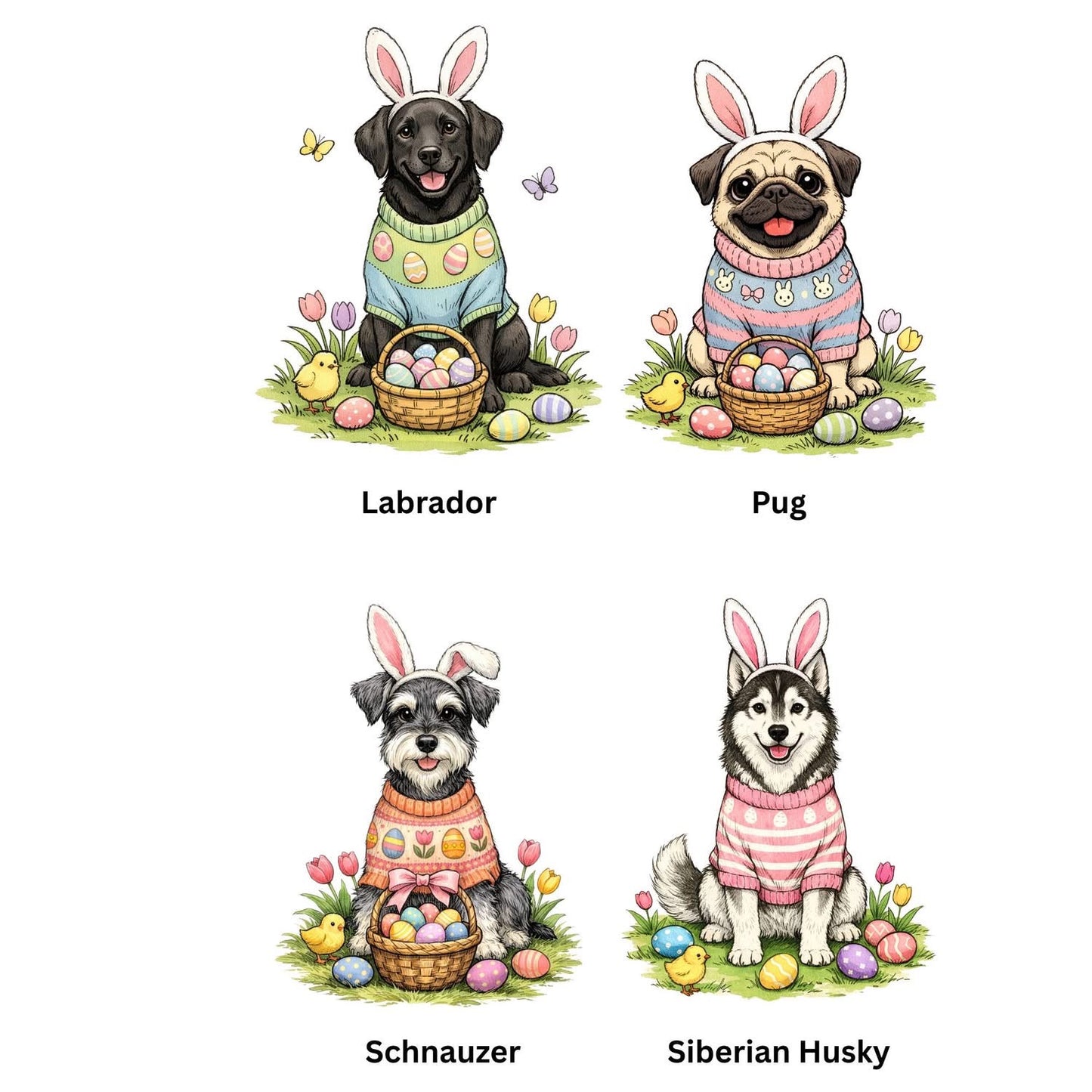 Easter Pups CUSTOM Graphic - 19 breeds