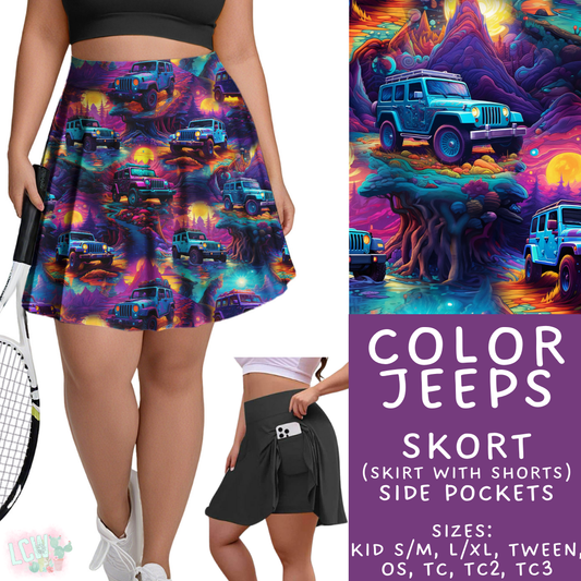 Color Jeeps Skort Adult & Kids - PREORDER Batch #485 - ETA Early April